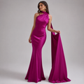 Seraphina Satin Halter Maxi Dress