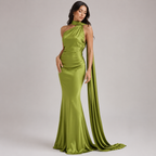 Seraphina Satin Halter Maxi Dress
