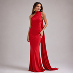 Seraphina Satin Halter Maxi Dress