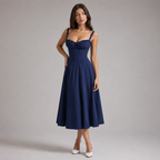 Isla Floral Sweetheart Midi Dress
