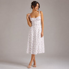 Isla Floral Sweetheart Midi Dress