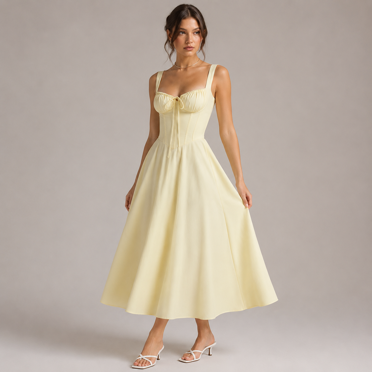 Isla Floral Sweetheart Midi Dress