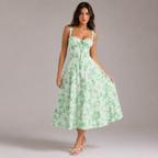 Isla Floral Sweetheart Midi Dress