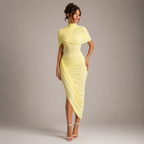 Auréa Ruched Pleated Midi Dress