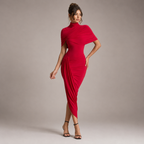 Auréa Ruched Pleated Midi Dress