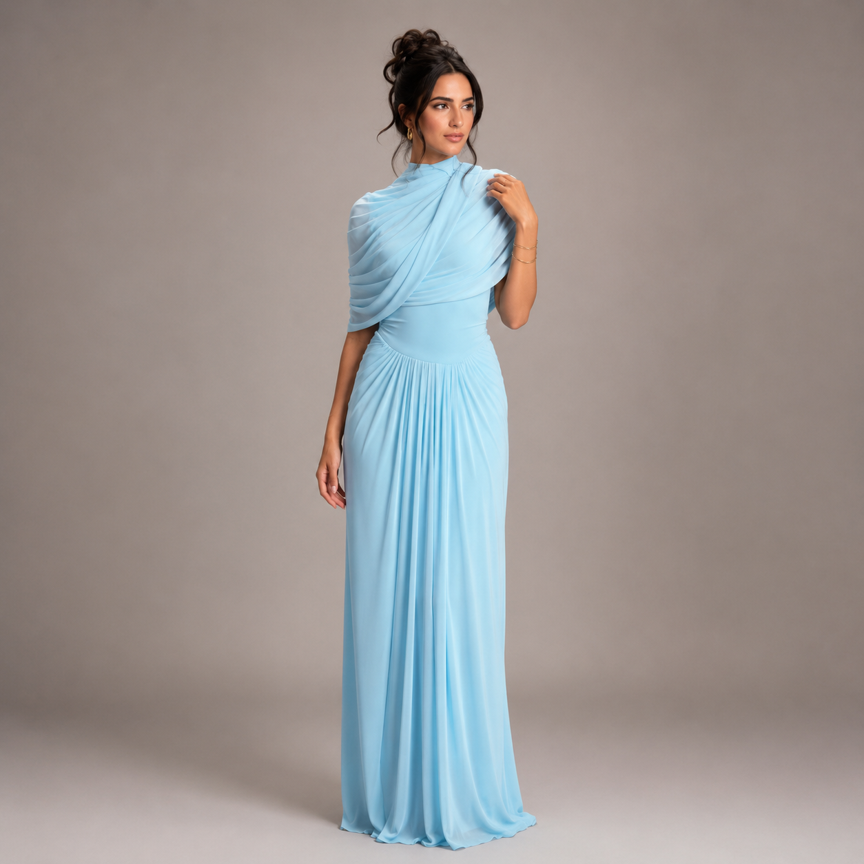 Auréa Ruched Pleated Midi Dress